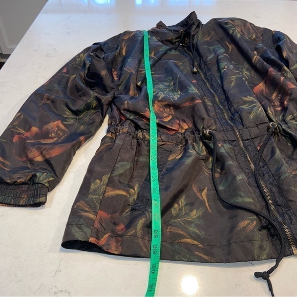 Vintage LAVON Full Zip Jacket Sz MED Black Floral 80s Vibe - Picture 8 of 10